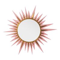 Fleur Home Carnival Zulu Circle Mirror in Pink Punch, 48x48 on Chairish.com