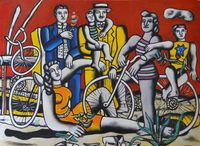 Fernand Léger, Museum poster, leisure activities, cyclists, riding a bike, French painter,