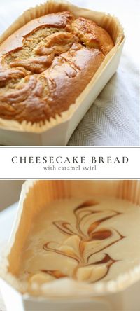 This Quick Caramel Cream Cheese Bread is so good you’ll wish you had it every day. The ultimate cheesecake bread recipe is easier than you might think. #sweetbread #cheesecake #caramelswirl #brunch #dessert #easyrecipe