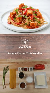 This meal combines two of our favorite Thai classics: the peanut-y richness of chicken satay and the oodles of noodles one gets with a good pad thai. We've subbed in some meaty tofu for the chicken part of the satay; trust us, it works just as well if not better. With pasta, peanuts, a dash of heat, and a bunch of flavor, this mixing of meals is a sure keeper.