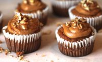 Sweet potatao cupcakes with peanut butter bourbon frosting