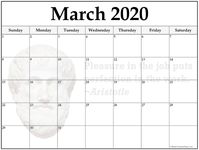 24+ March 2020 quote calendars