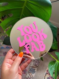 You Look Fab Mini Disc Mirror LOTS OF COLOURS | Etsy