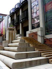 Book stairs at "The Community Bookshelf" (the Central Library Parking Garage) of the Kansas City Public Library.