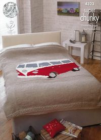 Camper Van Bed Throws in King Cole Super Chunky (4323) | All Knitting Patterns | Knitting Patterns | Deramores