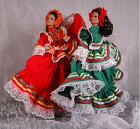 Jalisco Folkloric Dance Dress "PATTERN" for 16 inch fashion dolls. $10.00, via Etsy.
