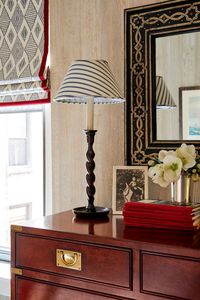 dresser, stripped lampshade