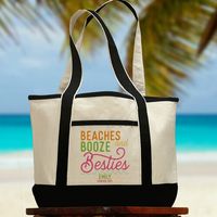 These personalized tote bags are perfec for a day on the beach! -Joy & Chaos