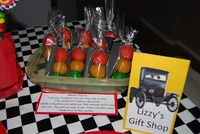 Homemade play-doh made to look like stop lights for favors