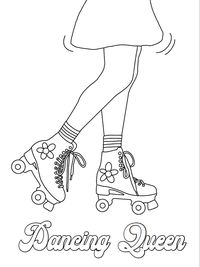 #abba #mammamia #groovy #60s #70s #popculture #coloringpages #lyrics #lineart #printable #rollerskating #floral #dancingqueen #asthetic #fanart