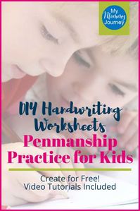Create DIY handwriting worksheets for free! Watch the video tutorials included to help you make your own penmanship practice sheets for your kids. #diyhandwritingworksheets #penmanshippractice #handwritingworksheetsfree