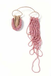 Iris Eichenberg - 'traenenmeer' brooch - 'pink years later' - copper plated silver, beads, nylon