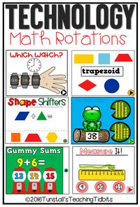 technology math games, games for math rotations, math technology apps for kindergarten, first grade, second grade