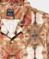 Our popular Camp Collar Shirt is the epitome of laid-back luxe. With its traditional fit, this style staple is made to be lived in and looks even more elegant with a few well-earned wrinkles. Tapping into the tie-dye trend but wanting to approach from a fresh and more sartorial angle, Todd worked with the textile gurus at Three Looms to create these special prints that are made for us in Kyoto from a rayon fabric that is meant to mimic the drapey feel of the old-school, Japanese silk shirts. (Th