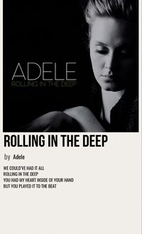 minimal poster of the song rolling in the deep by adele