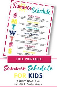 Are you looking to help your children with activities this summer? A summer schedule filled with ideas, creativity and fun is just what a kids and families) need! + FREE Summer Schedule Printable #summeractivities #summerschedule #summerroutine