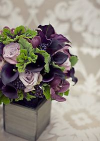 Dark purple, lavender and green!