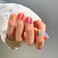 Celebrate pride with these bold and bright manicure styles. Photo credit: @betina_goldstein #nails #pride #pridemonth #lgbtq #beauty #nailart #summer #beauty #style #manicure