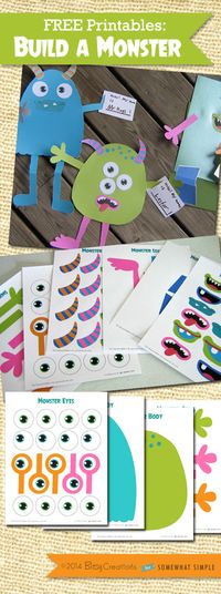 Use for review time-earn a pice :Build A Monster Free Printable - Somewhat Simple