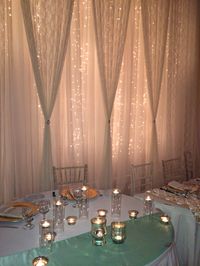 Vintage lace backdrop #vintage #vintagewedding #backdrop #lethbridgeeventrentals #lethbridgeevents #decor #events #linen #weddingreception #reception #rosette #lace #lights #romantic #specialday #mint
