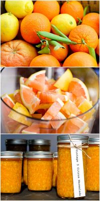 Vintage Three Citrus Marmalade recipe. Grapefruit, oranges and lemon combine to make a flavorful marmalade you'll use all year long! BoulderLocavore.com