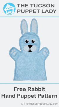 Free pdf pattern download to make a felt rabbit or bunny hand puppet