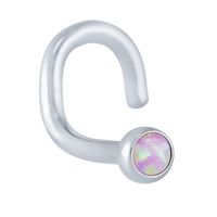 The mysterious colors of the opal stone shine through this Faux Opal nose ring twist. Made from 18 gauge, 316L surgical steel, it's a must have for your jewelry collection.