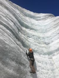 Ice Climbing in Wrangell St. Elias National Park. Are you looking for North America travel destinations? Here is an Alaska guide showcasing the beauty of North America. #Alaska #traveltips