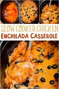 This recipe for Slow Cooker Chicken Enchilada Casserole is a one pot meal! You will never want to make standard enchiladas again. - The Magical Slow Cooker