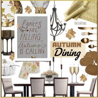 Fall Dining | #theseapearl #falldecor #autumndecor #interiordesign #interior #interiors #diningdecor #setthetable #falldiningdecor #diningtables #diningsets #lighting #fallwallart
