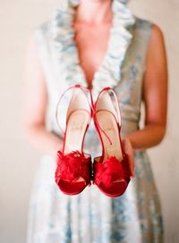 red feather shoes