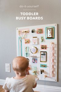 How To Make ADORABLE Toddler Busy Boards Without Power Tools!