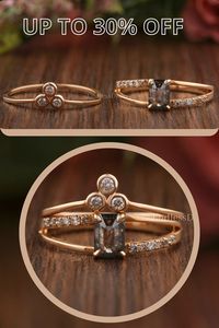 Unique Salt and Pepper Engagement Ring Set, Emerald Cut Moissanite Wedding Ring Set, Vintage Anniversary Gift For Her, 14K Solid Gold Rings ✥ 𝗗𝗲𝘀𝗰𝗿𝗶𝗽𝘁𝗶𝗼𝗻 𝗢𝗳 𝗥𝗶𝗻𝗴 :- ✥ Salt and Pepper Moissanite Diamond Details :- • Center Stone Shape : 𝐄𝐦𝐞𝐫𝐚𝐥𝐝 𝐂𝐮𝐭 • Center Stone Weight : 𝟎.𝟔𝟓𝐂𝐓 • Center Stone Measurement : 6.08 X 4.22 X 2.35 MM • Stone Color: Gray • Mohs Scale : Moissanite 9.25 • Refractive Index : 2.65 (Moissanite)