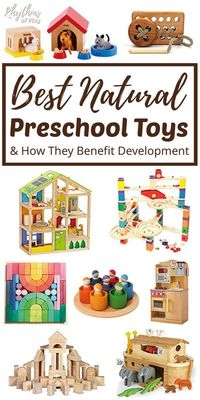 Best Natural Toys for Preschoolers & How They Benefit Development! Quality eco-friendly preschool toys made of natural materials such as wood, wool, silk, and organic cotton, are perfect educational toys for homeschool and make great educational gifts for birthdays or Christmas. Come and see our collection of natural preschool toys inspired by Waldorf and Montessori education! | #Preschool #GiftIdeas #ChristmasGiftIdea