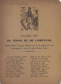 Coloqui nou de Tofol el de Campanar, ahon referix el gran chasco que li ha pasat en una lechugina, com el curiós lector vorá.