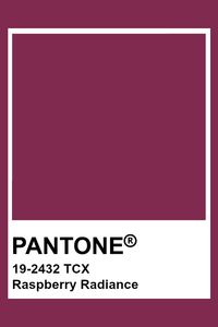 PANTONE 19-2432 TCX Raspberry Radiance #pantone #color #wine
