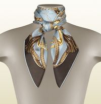 Equestrian Print Silk Twill by Gucci