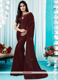 Maroon Color Silk Saree