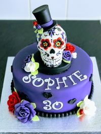 Day of the Dead Birthday cake, solid chocolate skull