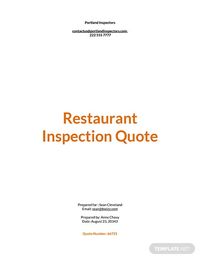 Restaurant Maintenance Quote Template