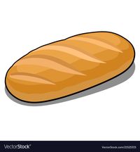 Fresh cartoon long rifled loaf isolated on a white