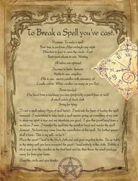 To Break a Spell you've cast for homemade Halloween Spell book.