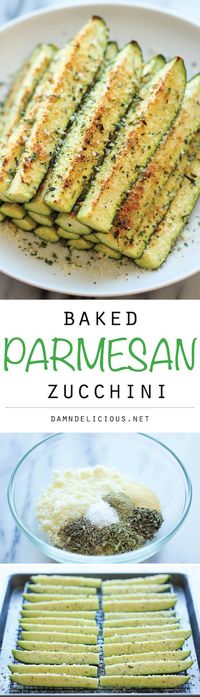 Baked Parmesan Zucchini - Crisp, tender zucchini sticks oven-roasted to perfection. It's healthy, nutritious and completely addictive!