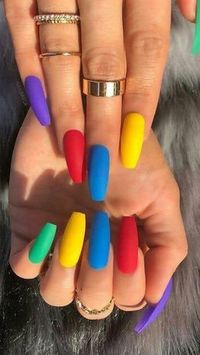 Whether male, female, cis, queer, or gender fluid, these rainbow nail designs are a chance to explore a world of color. #PRIDE