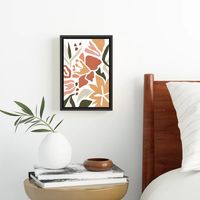 Colorful abstract florals Framed Canvas
