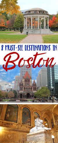 Travel tips and must-see destinations for planning a trip to Boston Massachusetts. This looks like an amazing vacation!