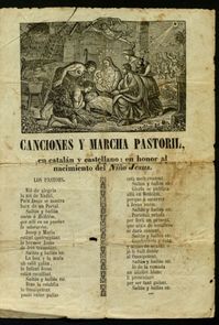 Canciones y marcha pastoril, en catalán y castellano : en honor al nacimiento del Niño Jesus ; Los pastors ; Los ausells ; Lo tamborino ; Marcha pastoril ; El hospedaje ...