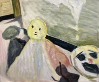 A scared snowman and a chill one.
