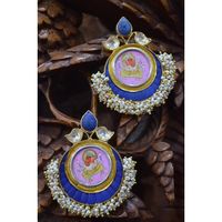 Product Details Base Material: Pure silver with gold plating Color: Blue kundan, white pearls Use: Can be used with traditional Indian clothing Gender: Feminine Occasion: Weddings, Religious ceremonies Available in Silver & Gold