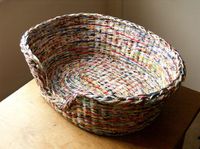 newspaper basket weaving - if I ever get a cat or dog, could make them a bed